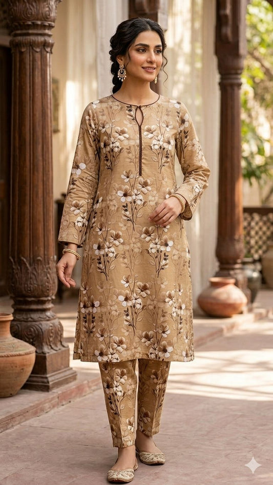 2Pc Lawn Bana Dora Digital Printed Suit Vol-18