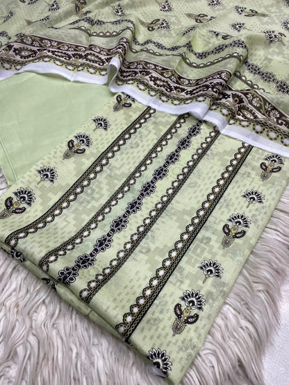 3Pc Sapphire Lawn Digital Printed Unstitched Suit 0200