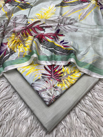 90x88 Lawn 3Pc Printed Suit Vol-0020