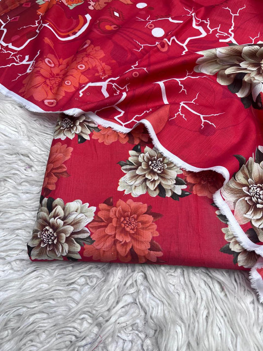 3Pc Slub Khaddar Unstitched Suit Vol-458