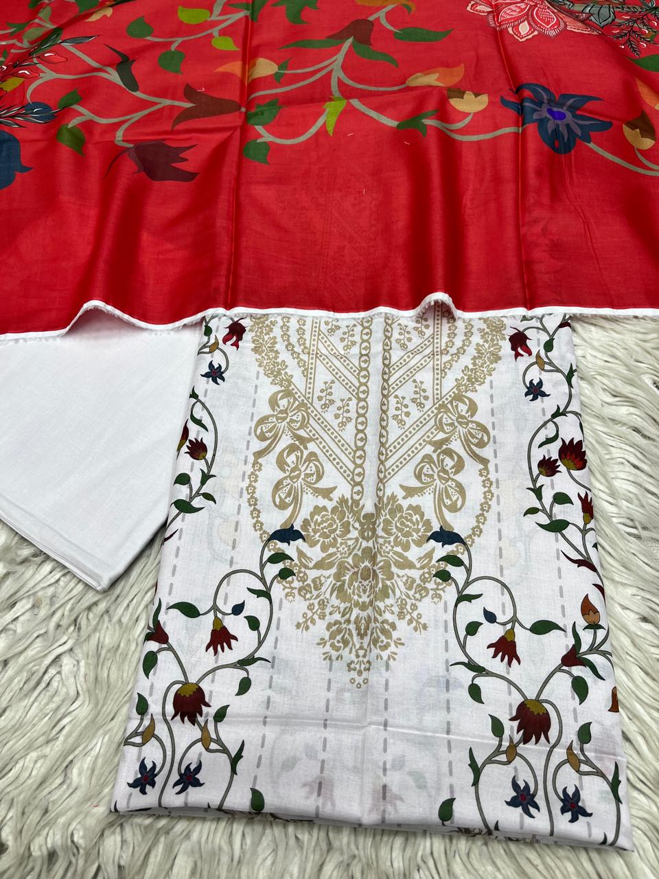 3Pc Supima Lawn Suit Vol-0011