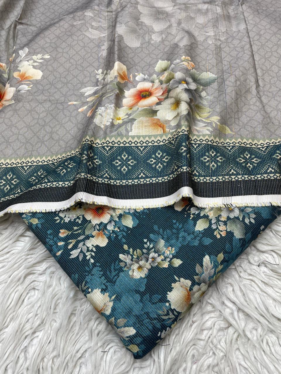 3Pc Chamki Khaddar Unstitched Suit Vol-0132