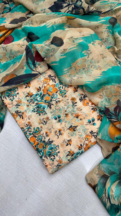 3Pc Luxury Nino Lawn with Chiffon Dupatta Vol-306
