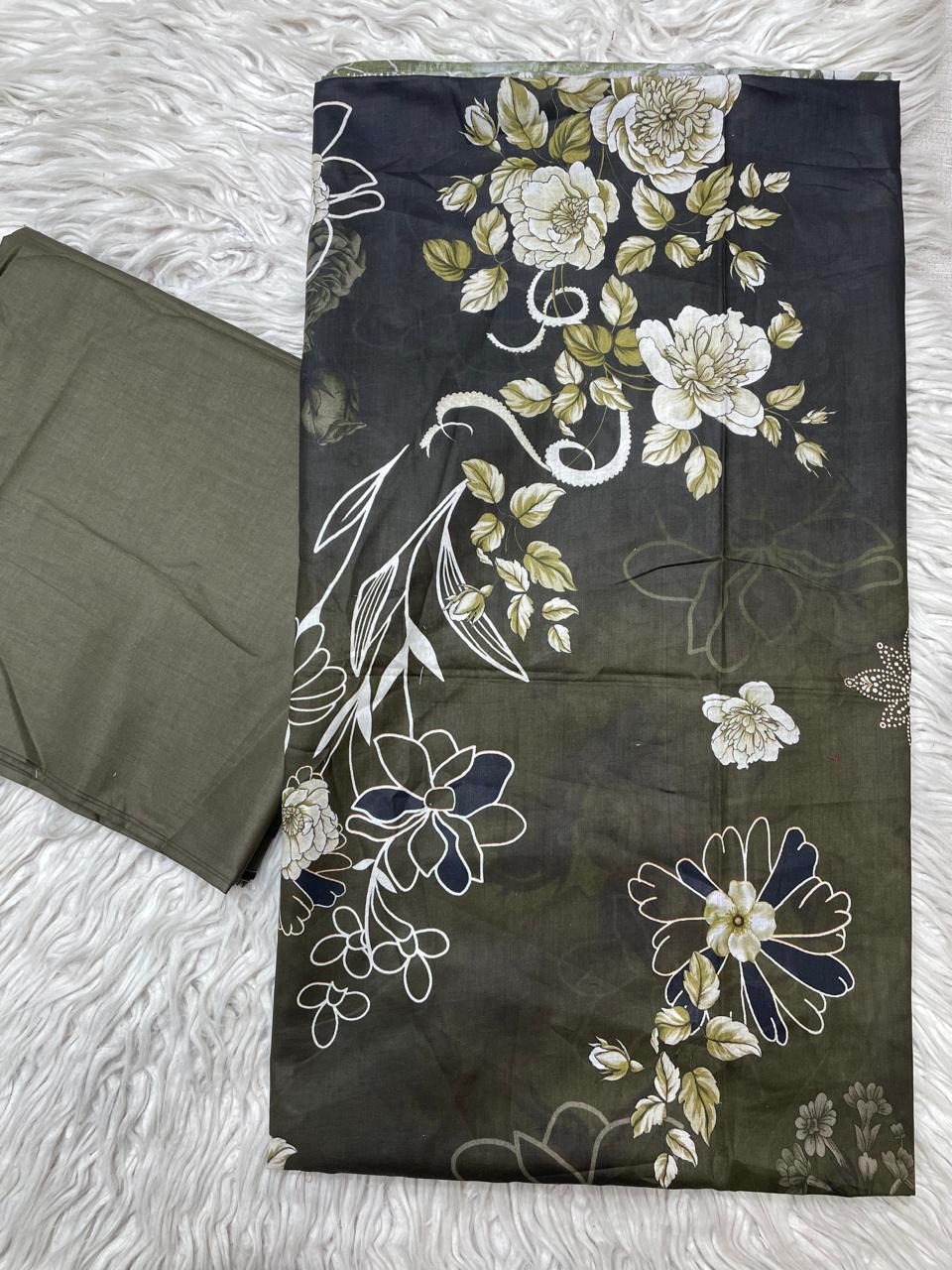 2pc Lawn Kameez & Dyed Trouser Suit Vol-998