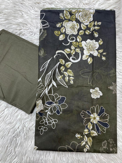 2pc Lawn Kameez & Dyed Trouser Suit Vol-998