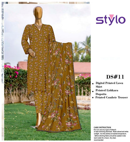 3Pc Stylo Lawn Allover Prints #36996