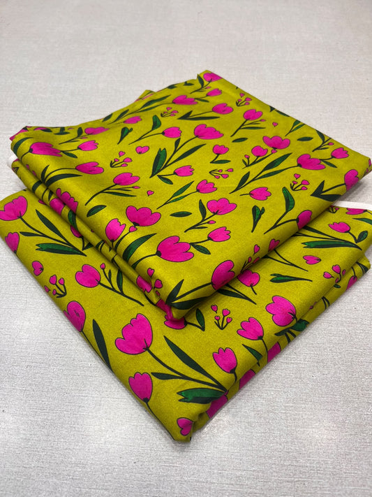 2Pc Staple Same Printed Unstitched Suit 6233