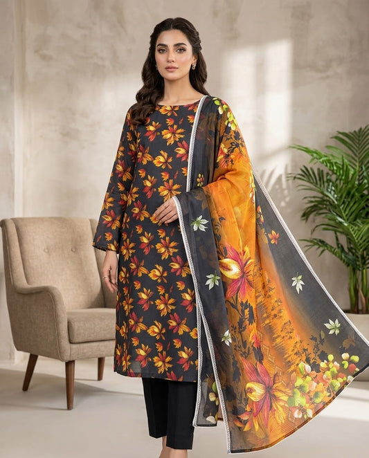3Pc Zobia Lawn Unstitched Suit 29