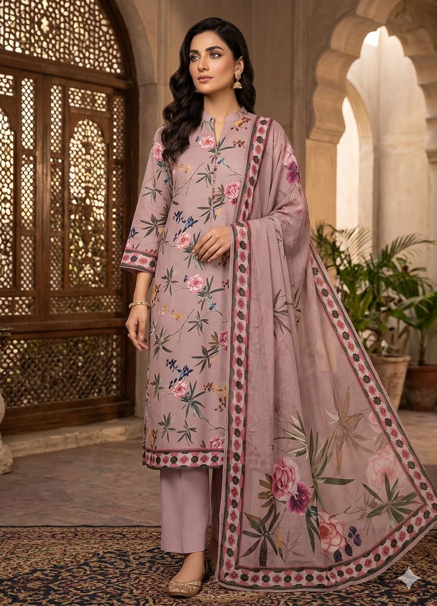 90x88 3Pc Premium Lawn Suit 0020