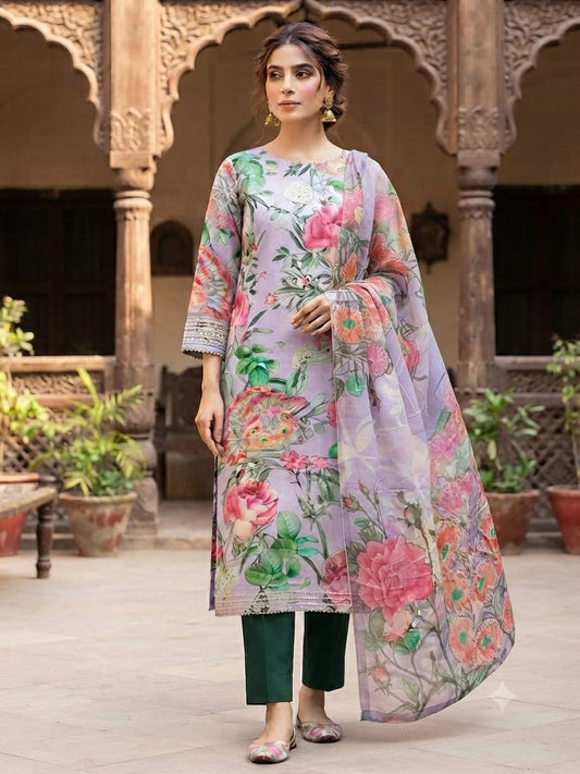 90x88 3Pc Premium Lawn Suit 0020