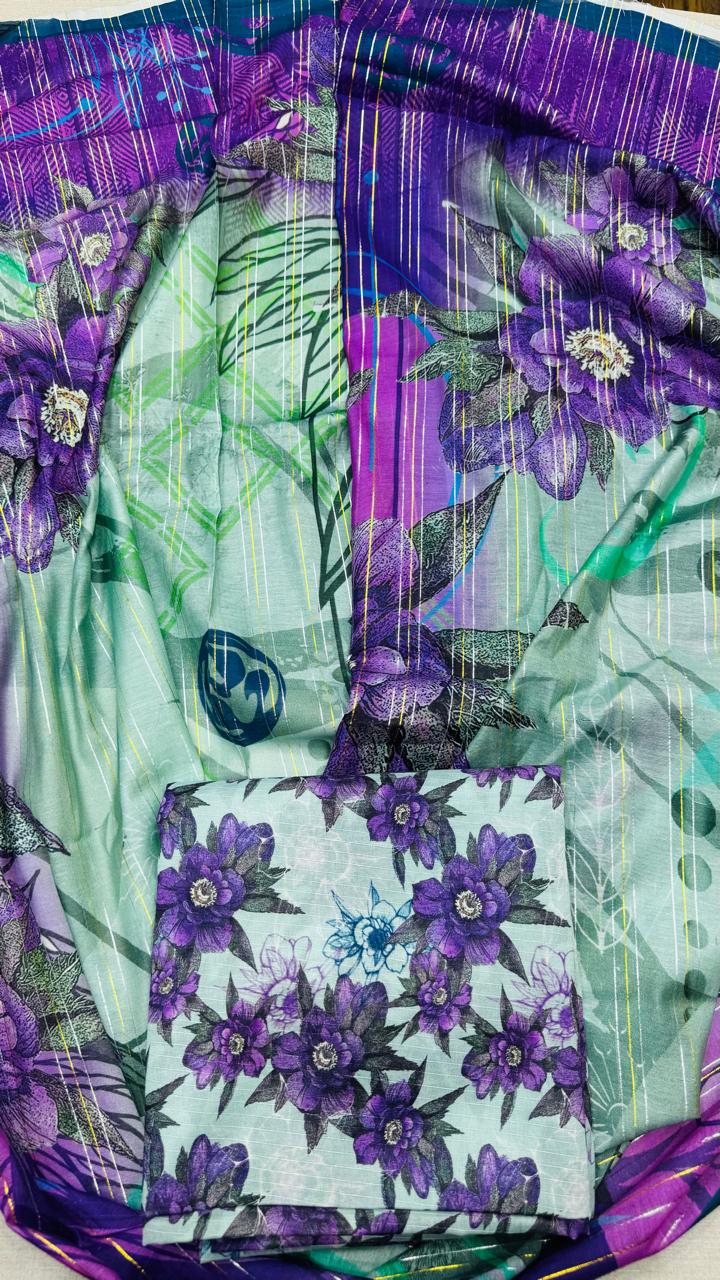 3Pc Lawn English Bana Doria #35620