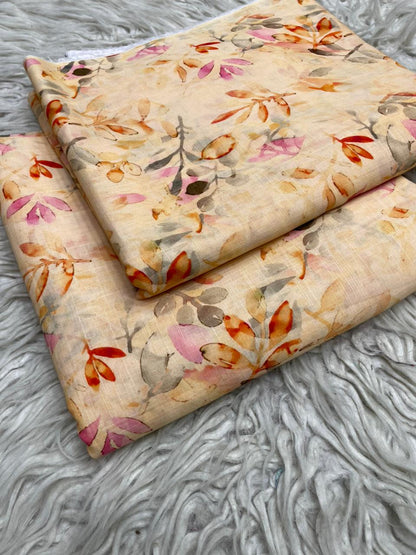 2Pc Supima Cross Slub Lawn Suit  Vol-25