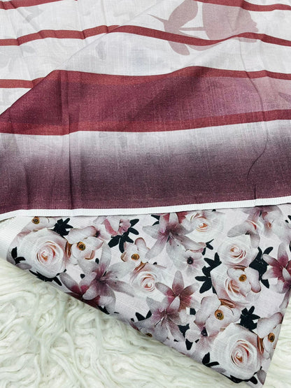 3Pc Slub Khaddar Unstitched Suit - 0098