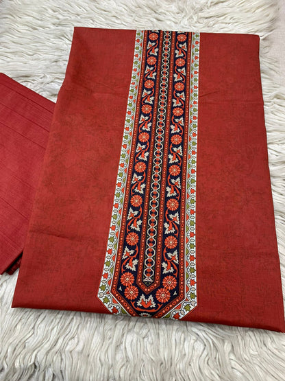 2Pc Bin Noor Fab Lawn Kameez & Dyed Trouser Suit Vol-65