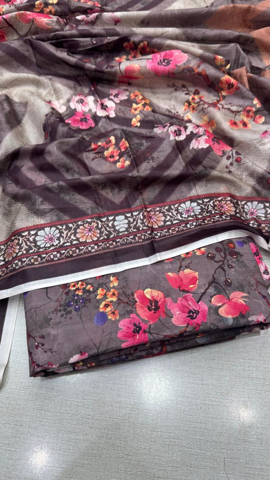 3Pc Lawn English Bana Doria #35600