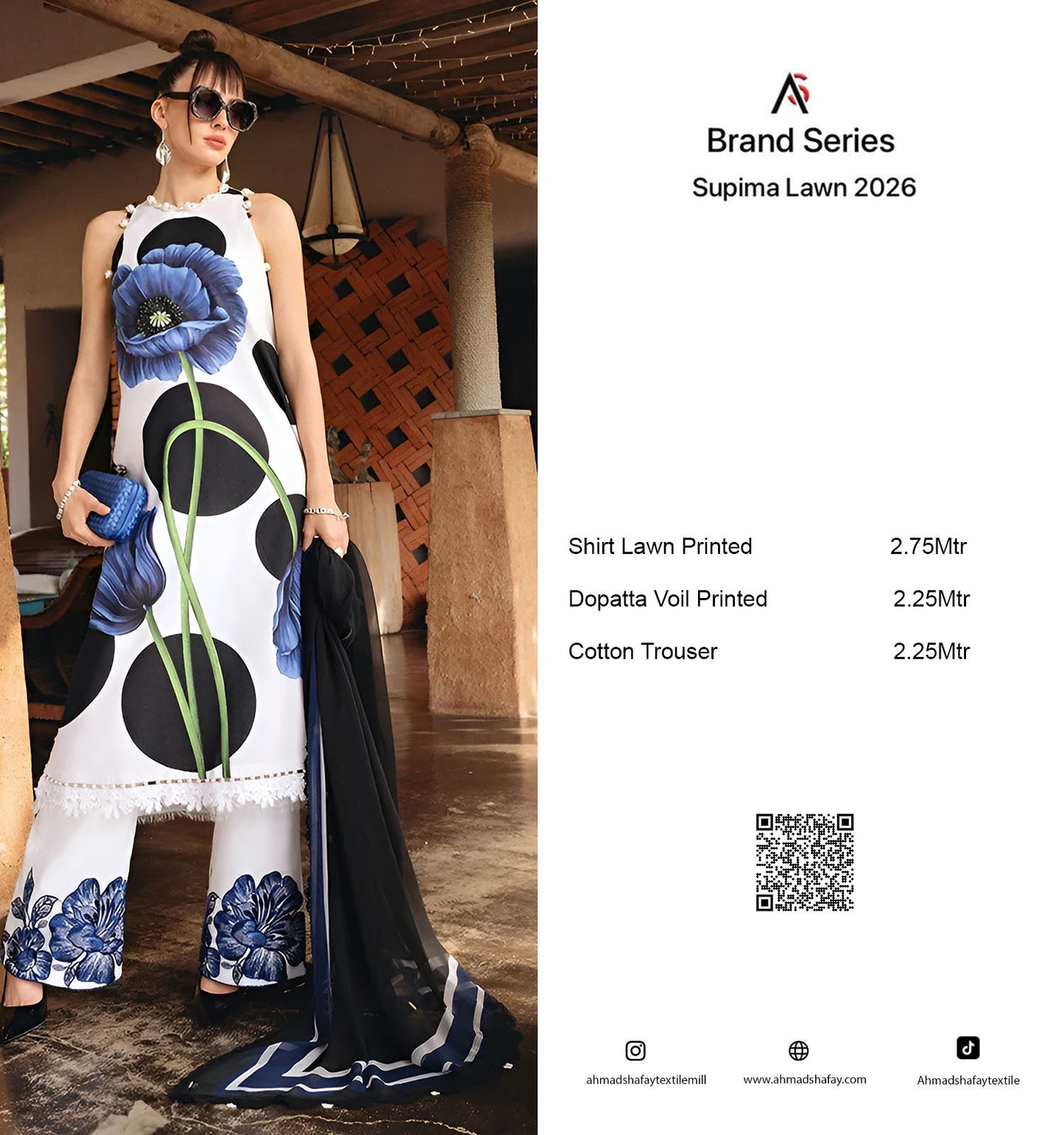 2Pc Supima Lawn Kameez & Trouser Printed Suit  Vol-02