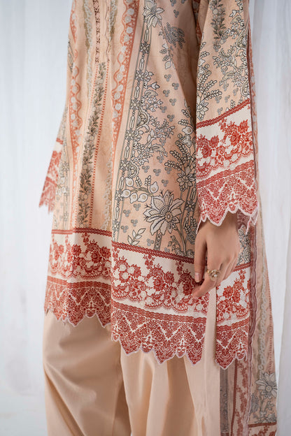 3PC Firdous Cambric Printed Unstitched Suit Vol-0095