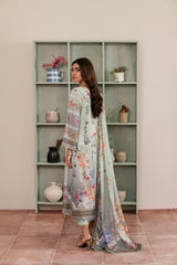 3Pc Firdous Cambric Printed Suit - D748