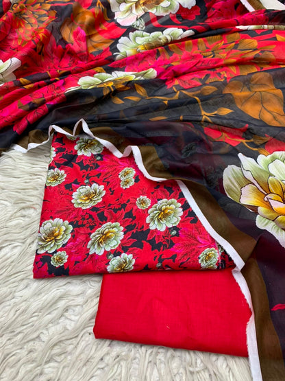 3Pc Lawn Digital Printed Unstitched Suit 15