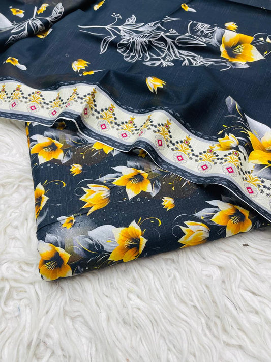 3 PC Slub Khaddar Allover Unstitched Suit Vol-0120