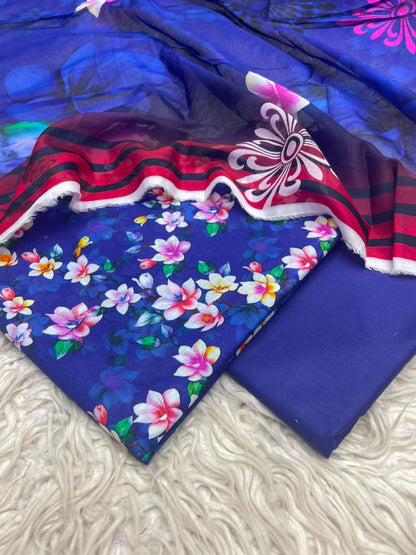 3Pc Lawn Digital Printed Unstitched Suit 15
