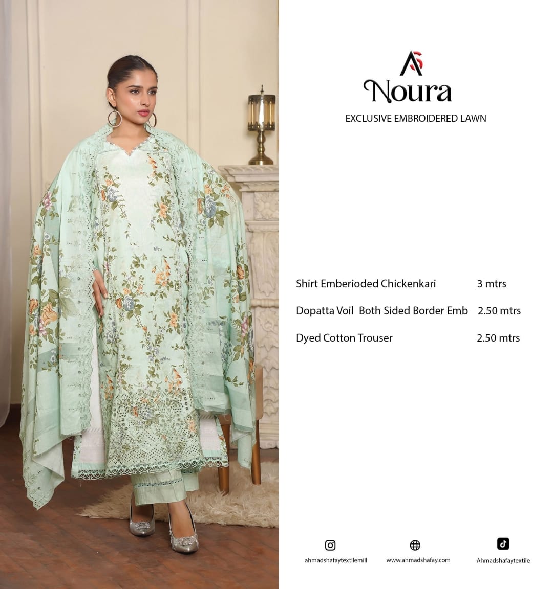 NOURA  EXCLUSIVE EMBROIDERED LAWN  0106