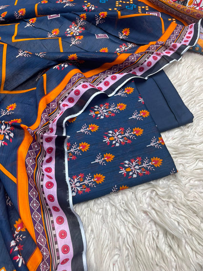 3Pc Zobia Lawn Unstitched Suit 29