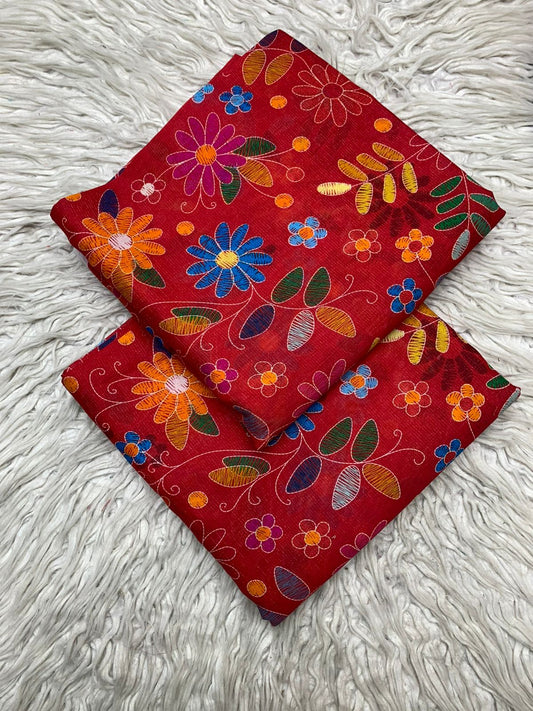 2Pc Chamki Lawn Digital Printed Unstitched Suit Vol-484