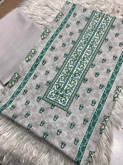 2Pc Sapphire Lawn Shirt & Dyed Trouser Unstitched Suit Vol-0200