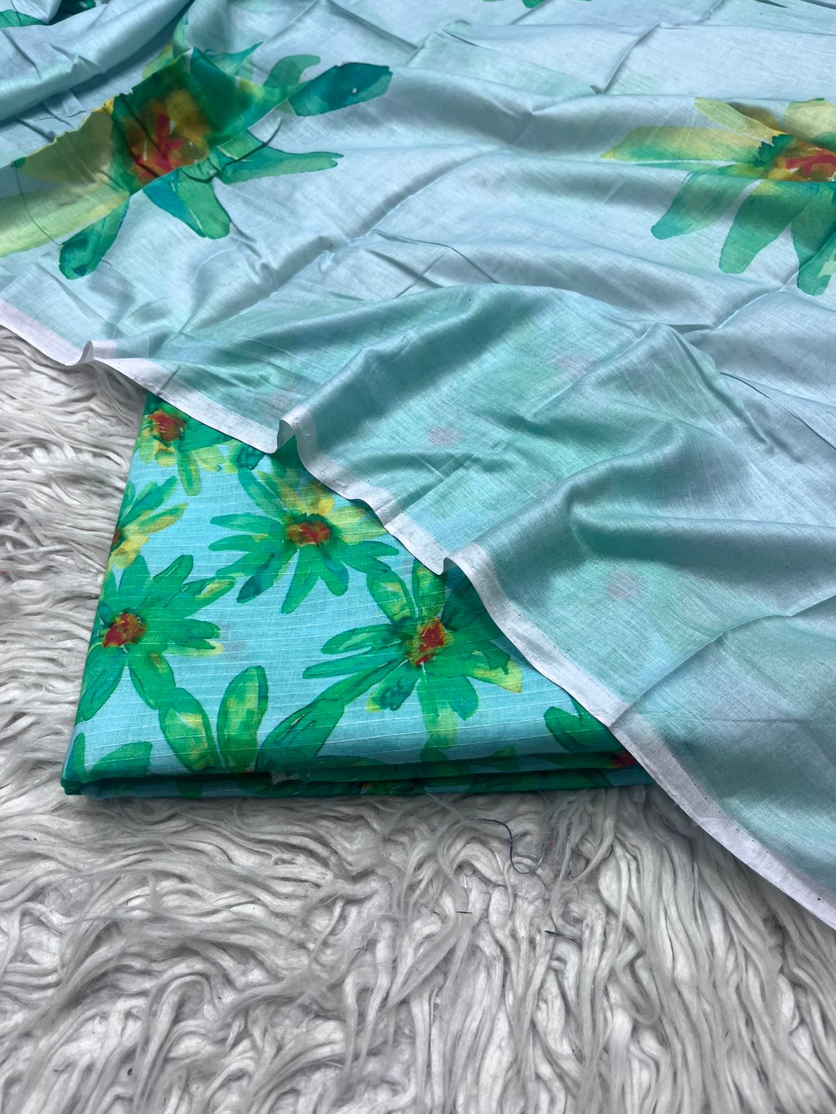 3Pc Sapphire Bana Dora Lawn Suit Vol-888 D-08