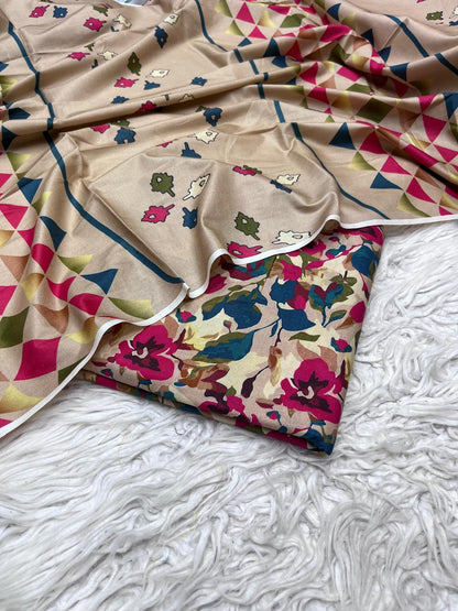 3Pc Slub Khaddar Allover Suit - 0083