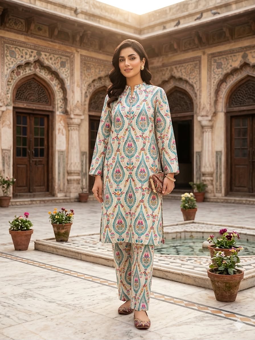 2Pc Chamki Lawn Digital Printed Suit 495
