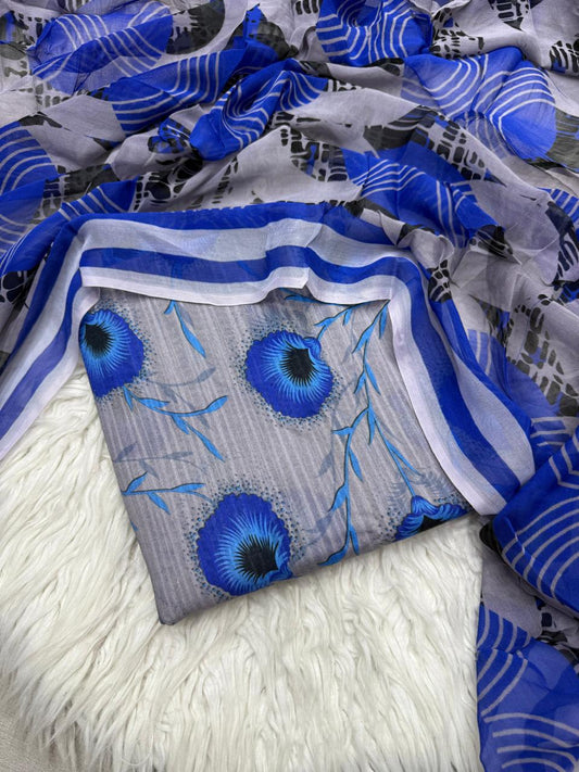 3Pc Lawn Bana Dora Suit Vol-314