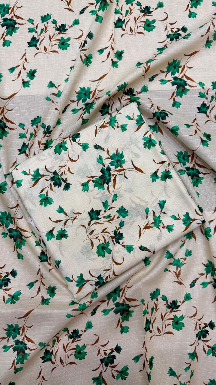 2Pc Lawn Unstitched Suit #8402