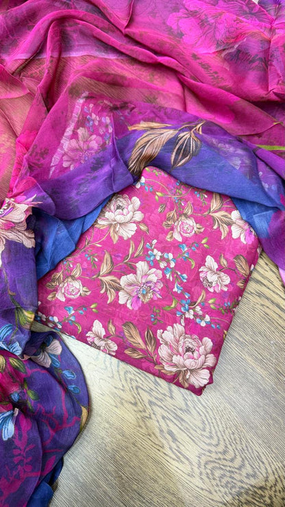 3Pc Luxury Chiffon with Tana Dora - Mystic - Vol-307