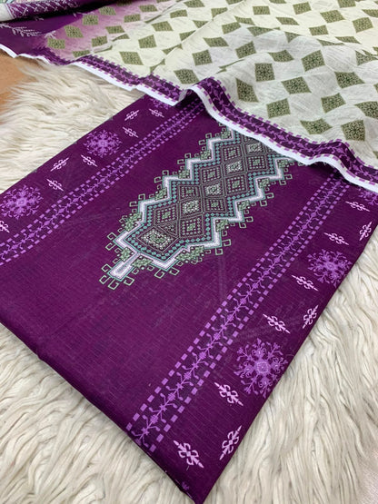 2Pc Bin Noor Fab Lawn Kameez & Dupatta Vol-67
