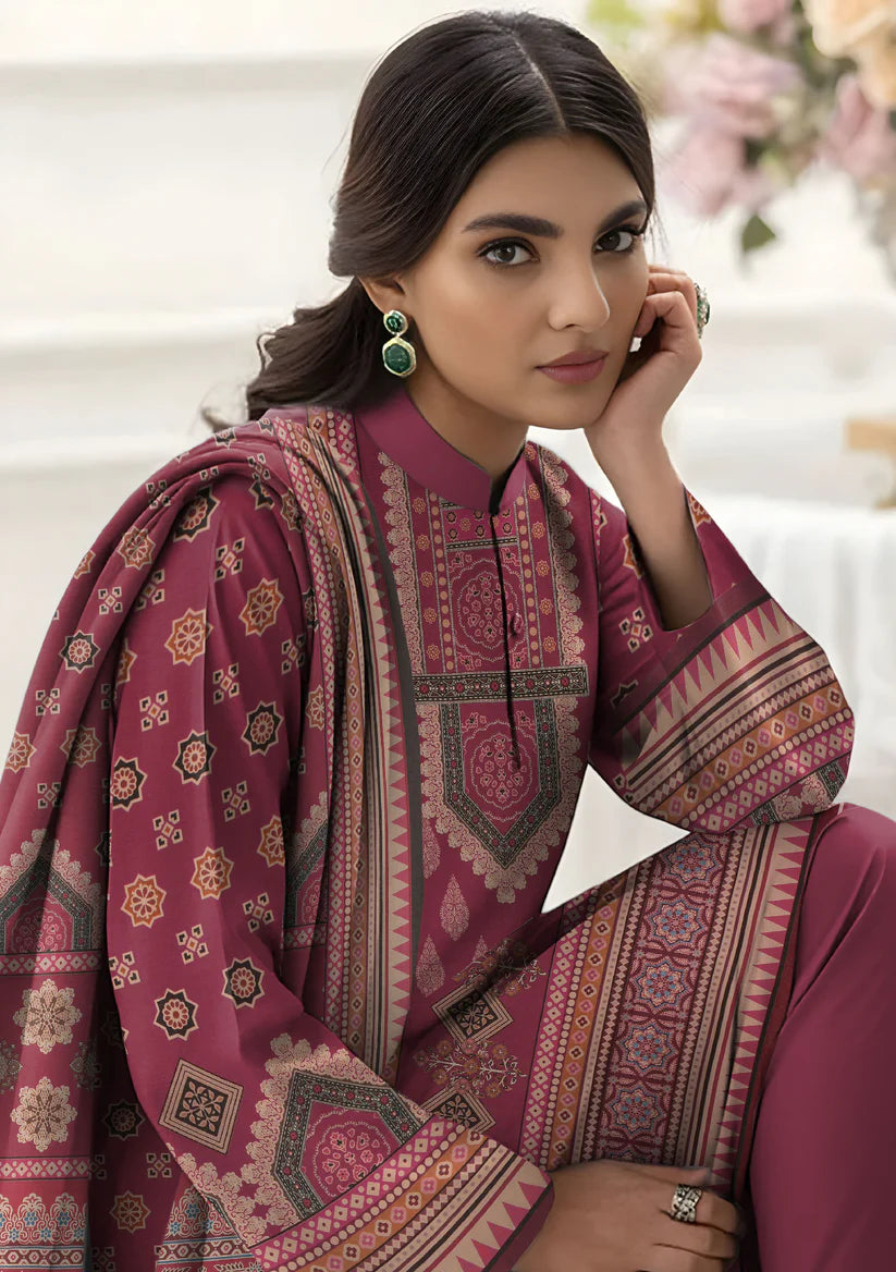 3PC Bin Noor Fab Shamray Unstitched Suit Vol-28