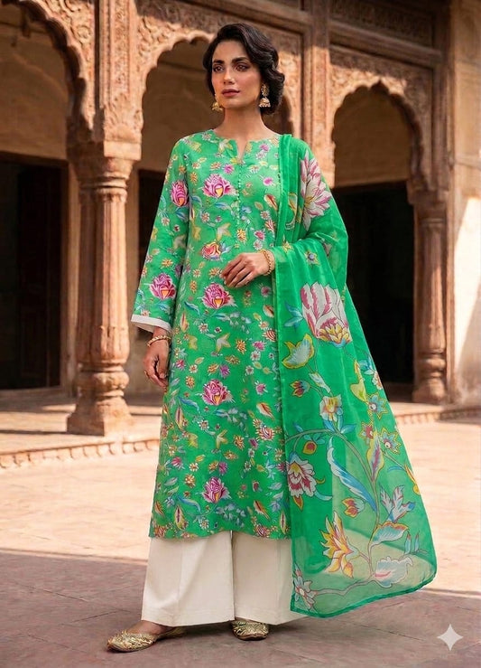 90x88 3Pc Premium Lawn Suit 0020