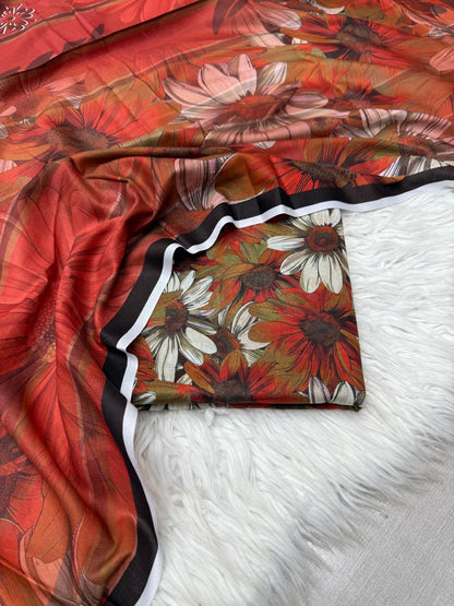 3Pc Civic Lawn Unstitched Suit - #41797