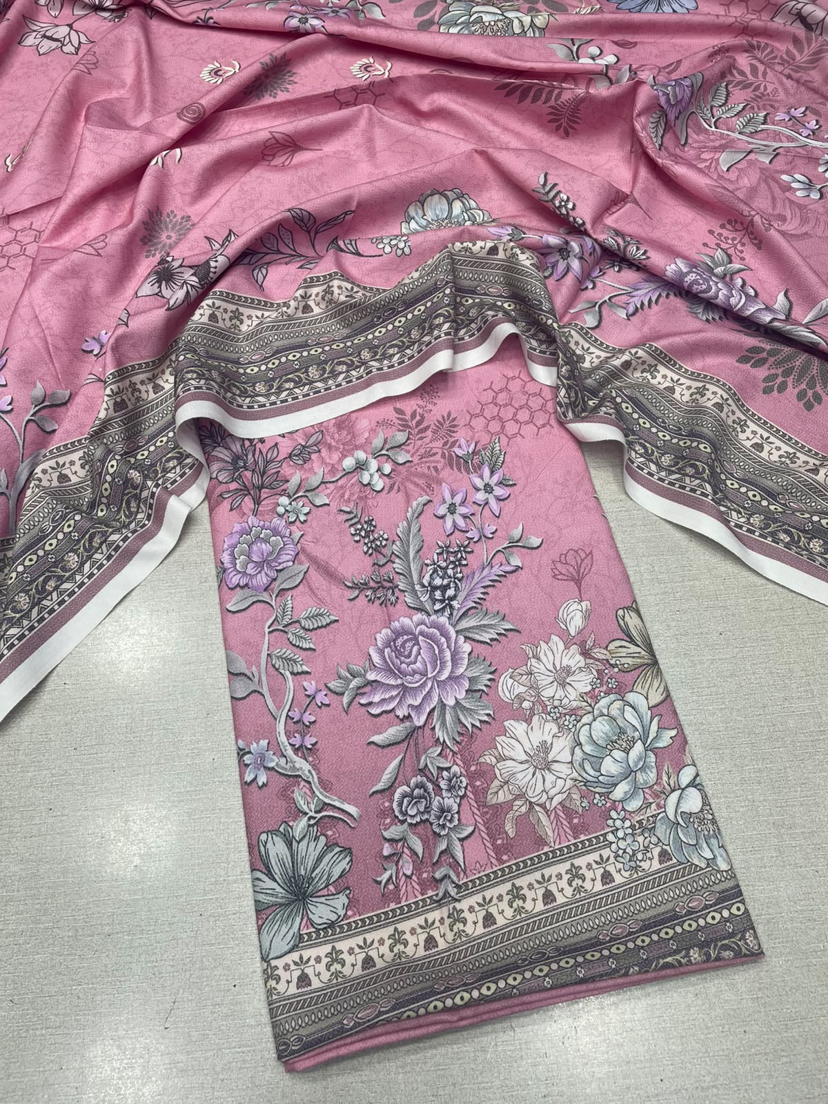 2Pc Dhanak Kameez & Dupatta Unstitched Suit 74