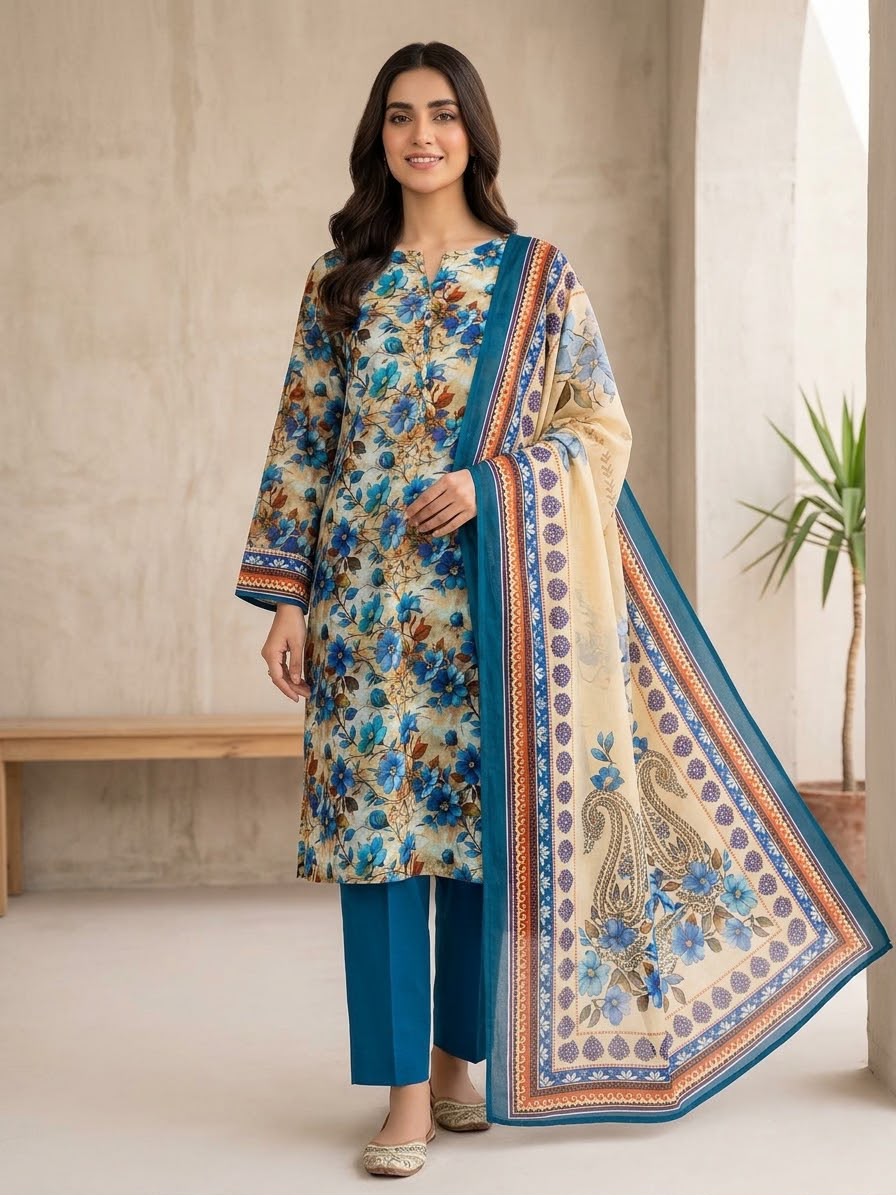3Pc Zobia Lawn Unstitched Suit 29