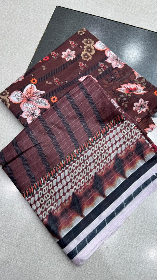 3Pc Lawn English Bana Doria #35596