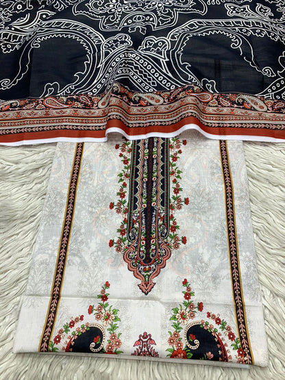 2Pc Bin Noor Fab Lawn Kameez & Dupatta Vol-49