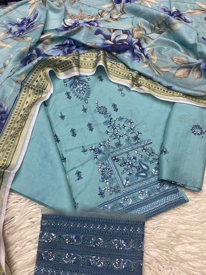 3Piece Embroidered Ricamo Dress