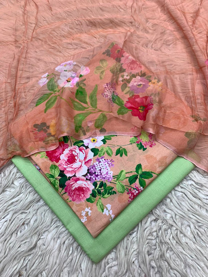 90x88 3Pc Premium Lawn Suit Vol-0020
