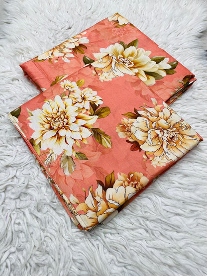 2Pc Linen Allover Unstitched Suit -0099