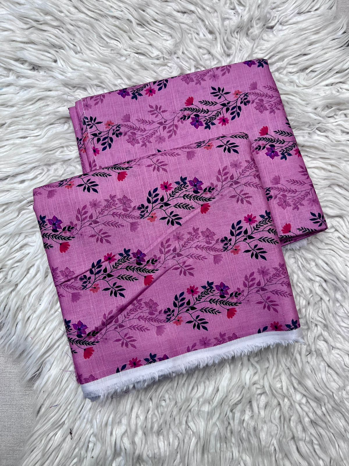 2PC  Slub Khaddar Unstitched Suit - 0091