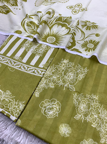 2Pc Supima Lawn Kameez & Duppata Printed Suit  Vol-3213