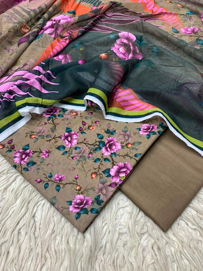 3Pc Lawn Digital Printed Unstitched Suit 15