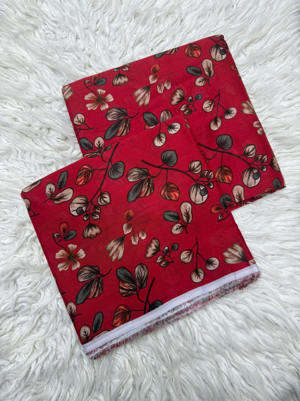 2Pc Lawn Allover Unstitched Suit #977 D